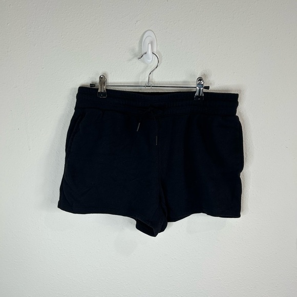 Yogalicious Womens Large Black Lounge Shorts Drawstring Pocket Athleisure Cotton - Picture 6 of 6